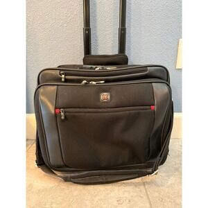 SwissGear Rolling Laptop Briefcase Black Ballistic Nylon Business Travel Bag